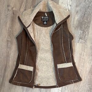Women's Brown and Cream Vest